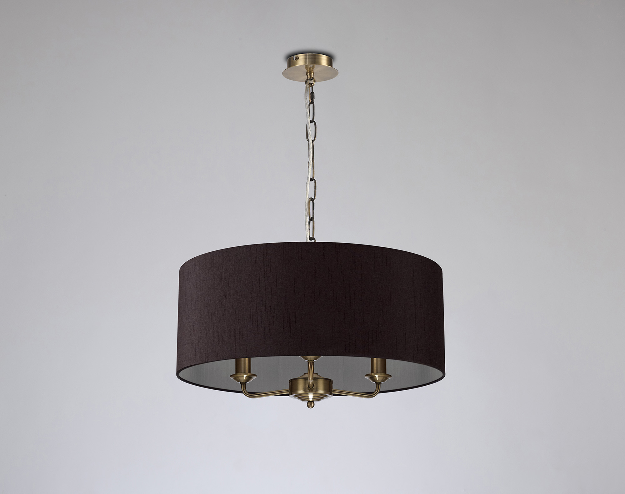Banyan 50cm 3 Light Pendant Antique Brass, Black DK0047  Deco Banyan